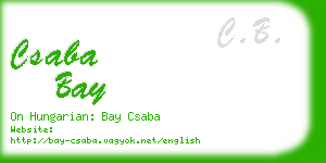 csaba bay business card